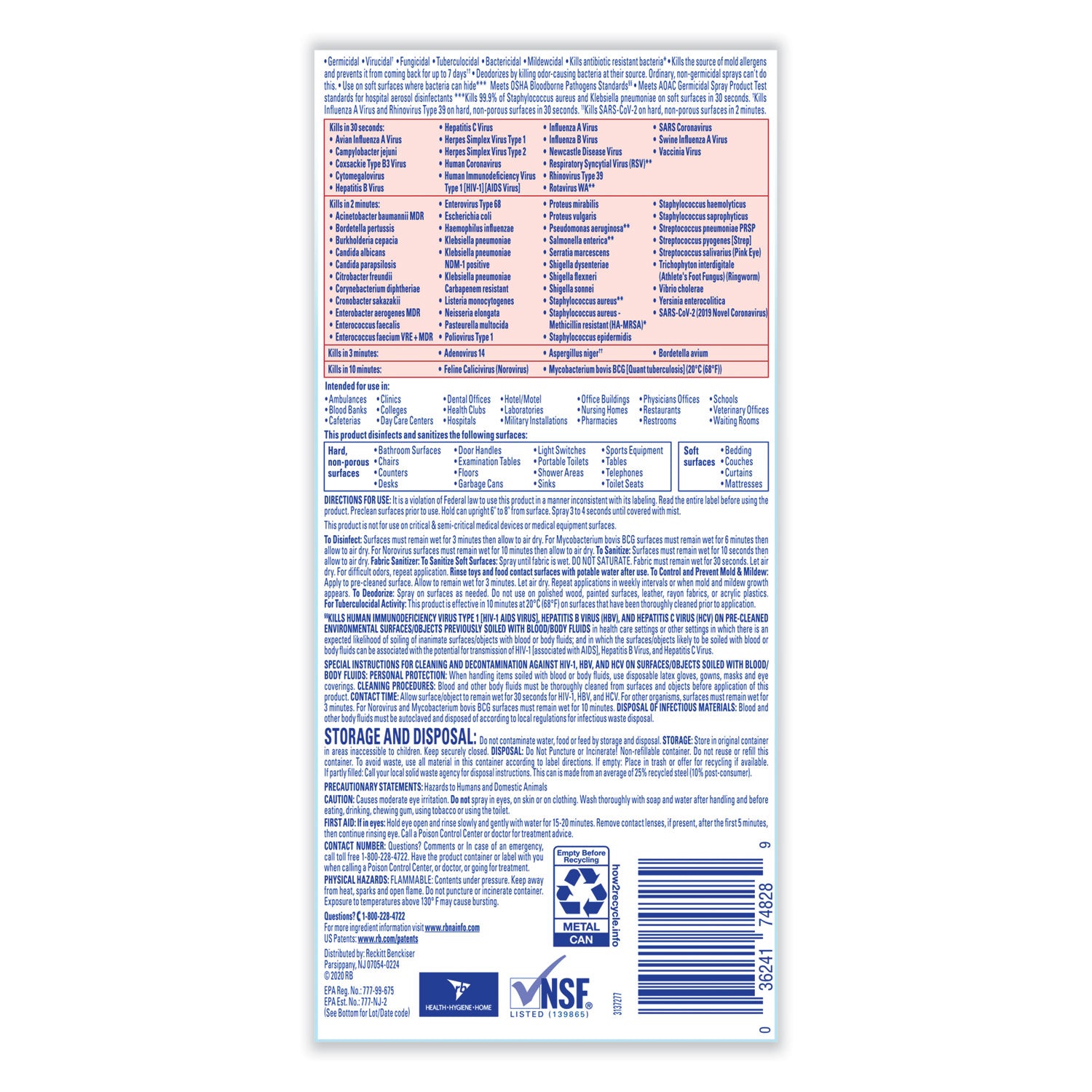 For Restroom, Food Service Area - 19 fl oz (0.6 quart) - Crisp Linen Scent - Recommended For: Odor Remover, Germs Remover - Disinfectant, CFC-free - Clear - 12 / Carton