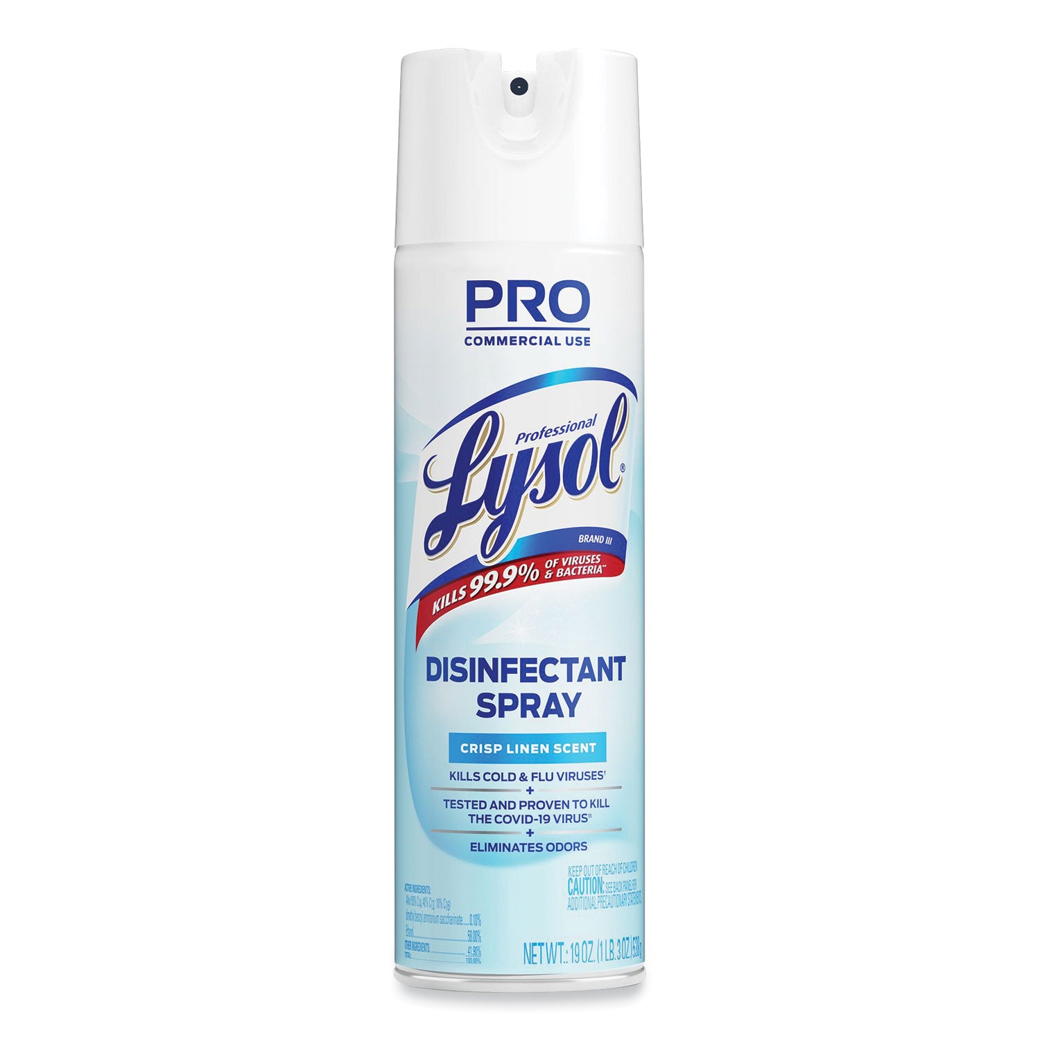 For Restroom, Food Service Area - 19 fl oz (0.6 quart) - Crisp Linen Scent - Recommended For: Odor Remover, Germs Remover - Disinfectant, CFC-free - Clear - 12 / Carton