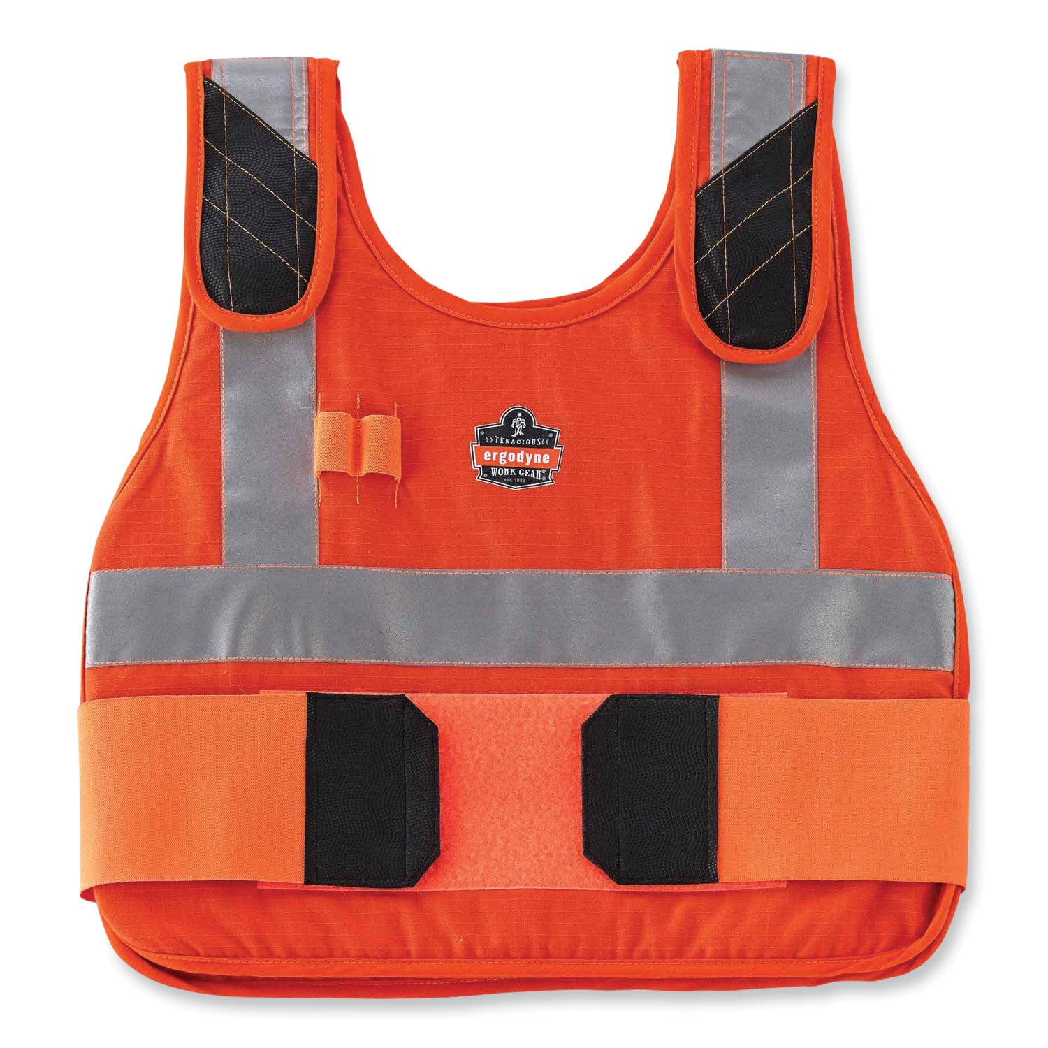 Ergodyne 6225 Premium Cooling Vest, Small/Medium, Orange, Flame Resistant, Reflective, Adjustable, Expandable Side, Hook & Loop Closure, Cotton/Modacrylic Fabric, 1 Each