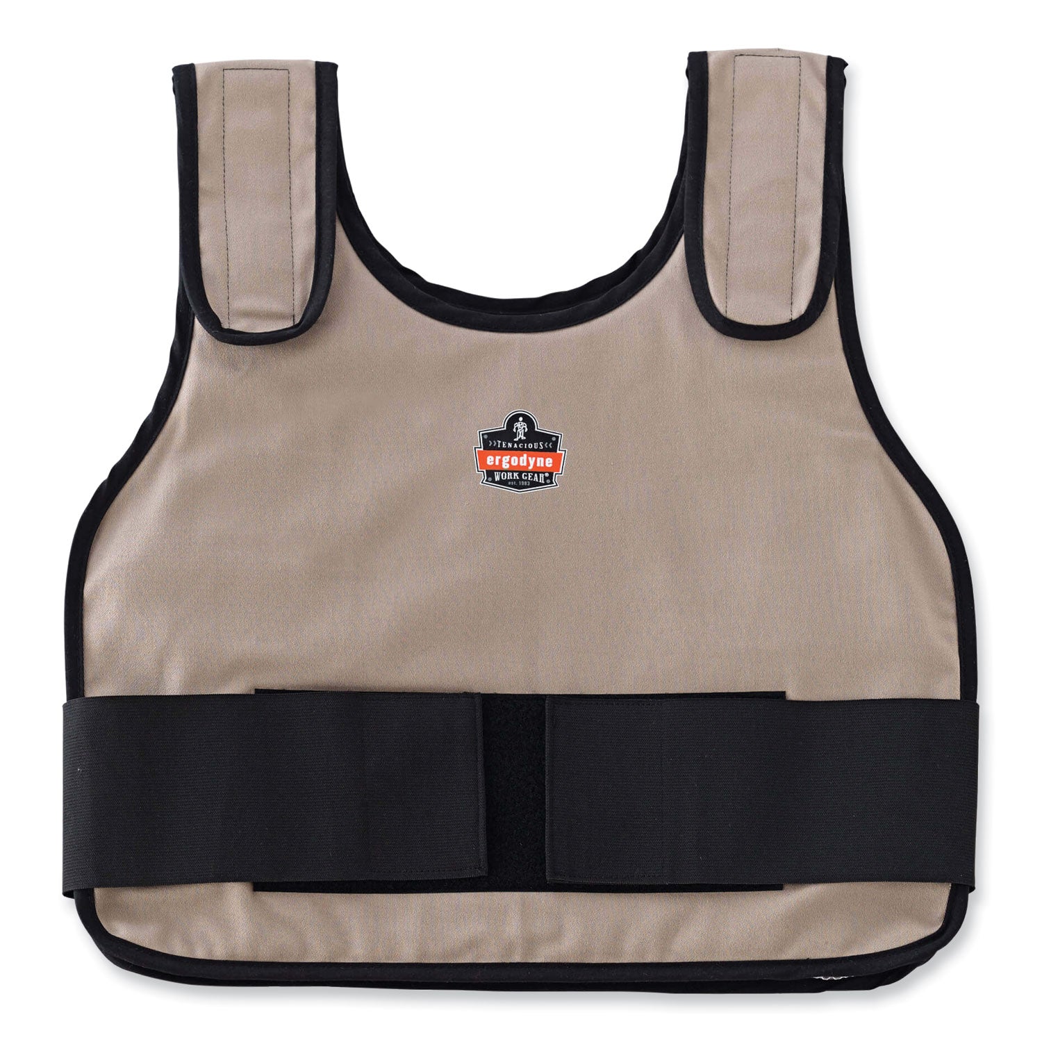 Ergodyne 6225 Premium Cooling Vest, Large/Extra Large, Khaki, Flame Resistant, Reflective, Adjustable, Machine Washable, 1 Each