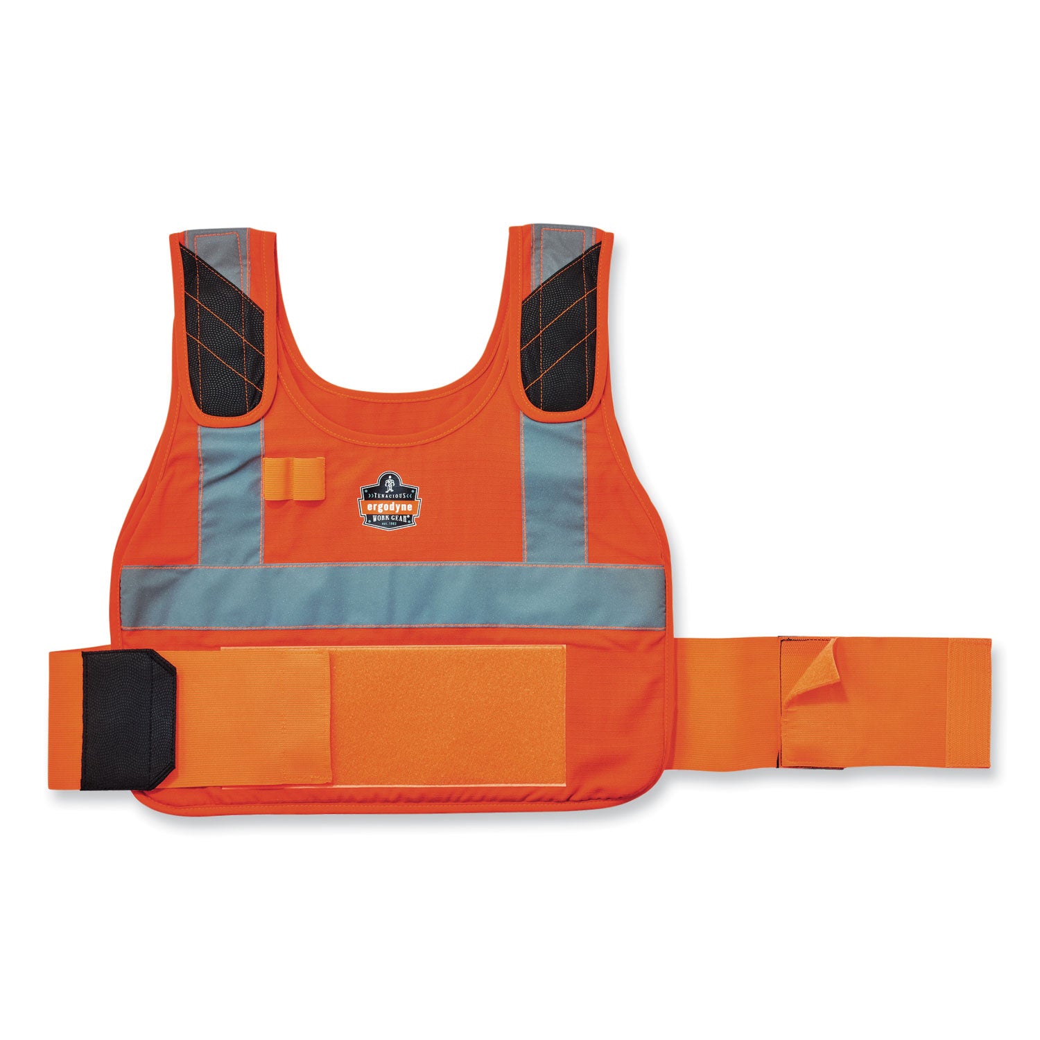 Ergodyne 6225 Premium Cooling Vest, Small/Medium, Orange, Flame Resistant, Reflective, Adjustable, Expandable Side, Hook & Loop Closure, Cotton/Modacrylic Fabric, 1 Each