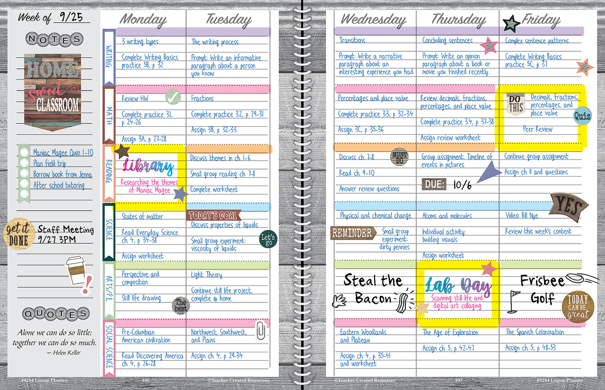 Home Sweet Classroom Lesson Planner