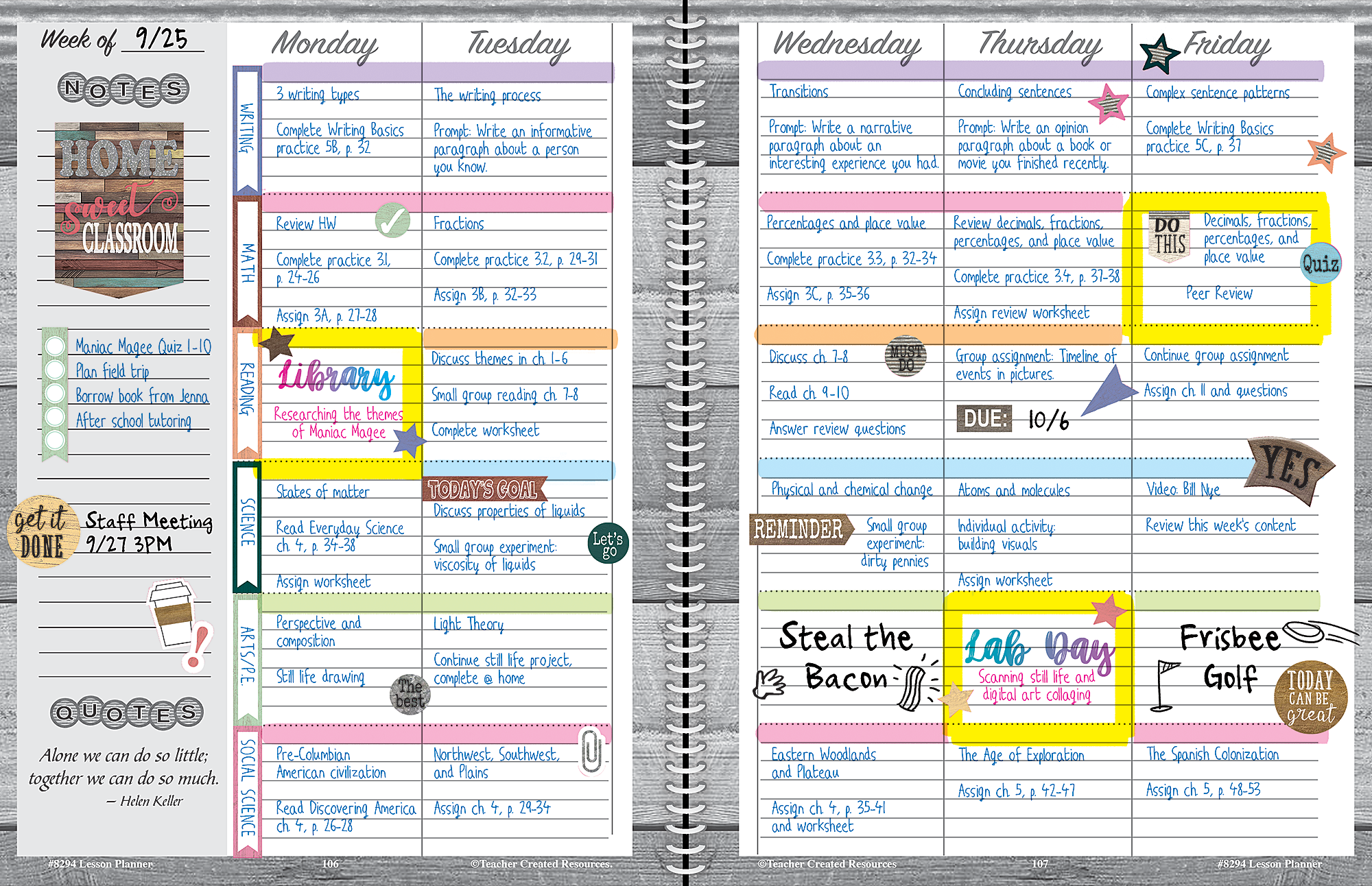 Home Sweet Classroom Lesson Planner