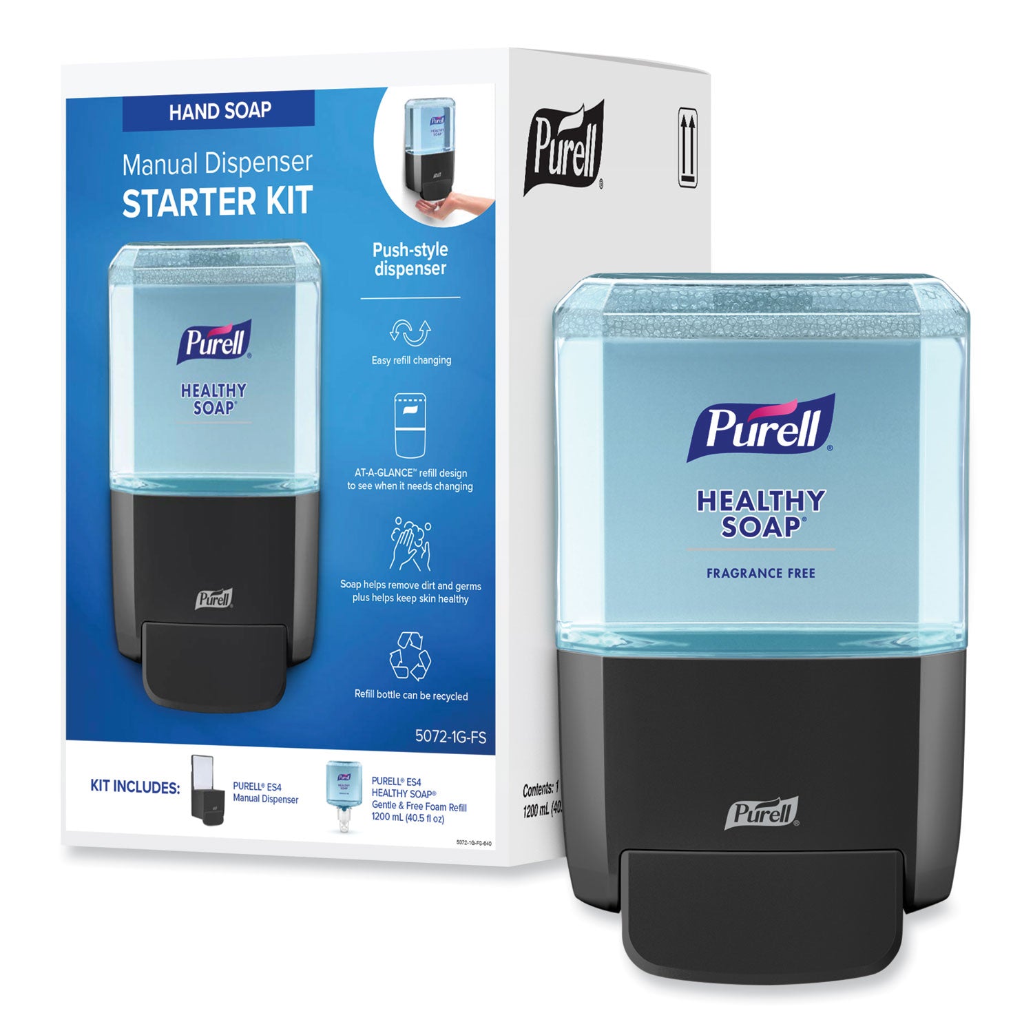 1.27 quart Capacity - Hygienic, Dye-free, Fragrance-free, Refillable, Wall Mountable - Graphite - 1 Carton