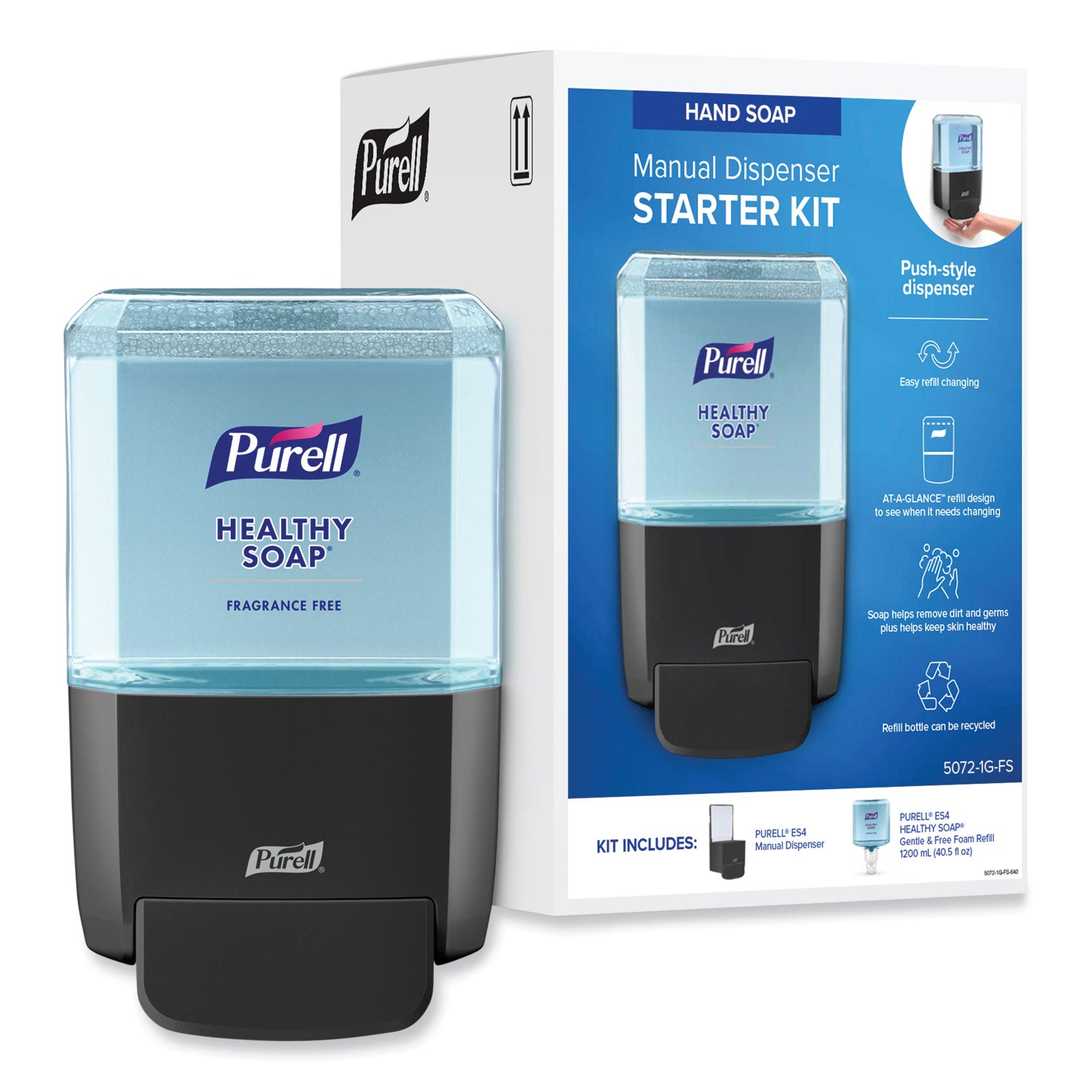 1.27 quart Capacity - Hygienic, Dye-free, Fragrance-free, Refillable, Wall Mountable - Graphite - 1 Carton