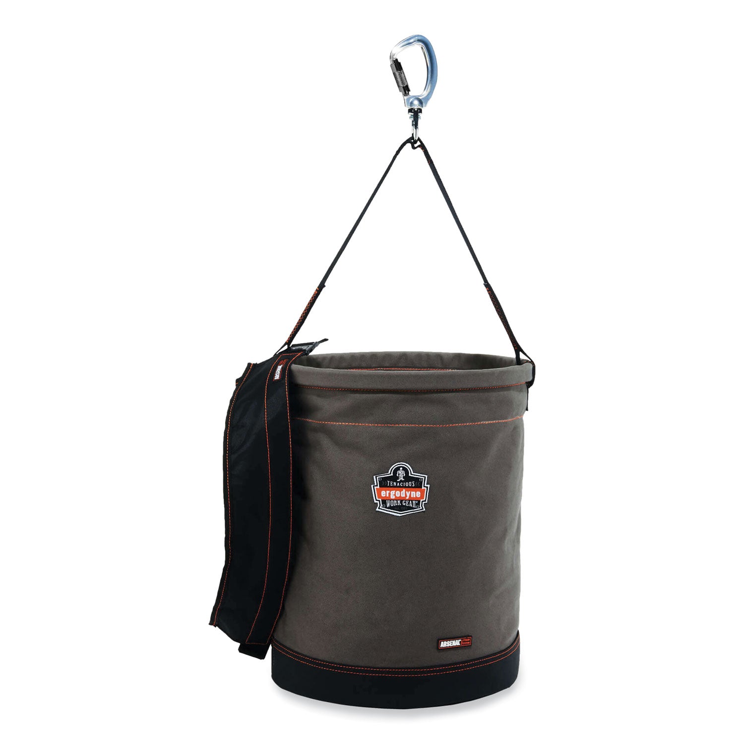 Reinforced, Handle, Pocket, Durable, Storm Drain - 17.5" - Plastic, Nylon, Nickel Plated, Synthetic Leather, Canvas - Gray - 1 Each