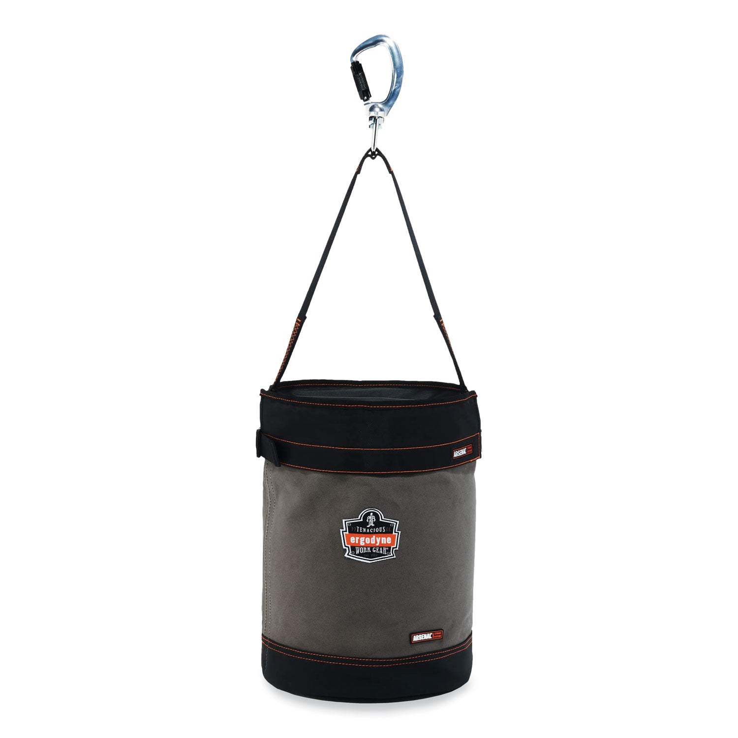 Reinforced, Handle, Pocket, Durable, Storm Drain - 14" - Plastic, Nylon, Nickel Plated, Synthetic Leather, Canvas - Gray - 1 Each