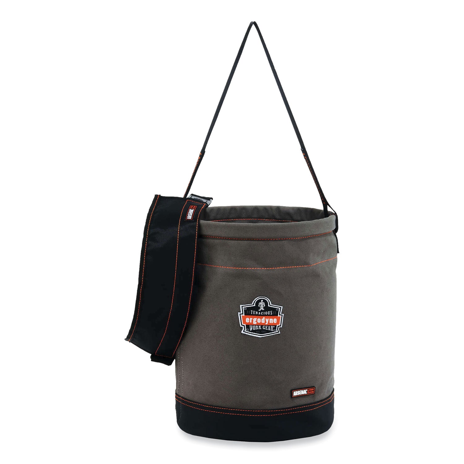 Reinforced, Handle, Pocket, Durable, Storm Drain - 14" - Plastic, Nylon, Nickel Plated, Synthetic Leather, Canvas - Gray - 1 Each