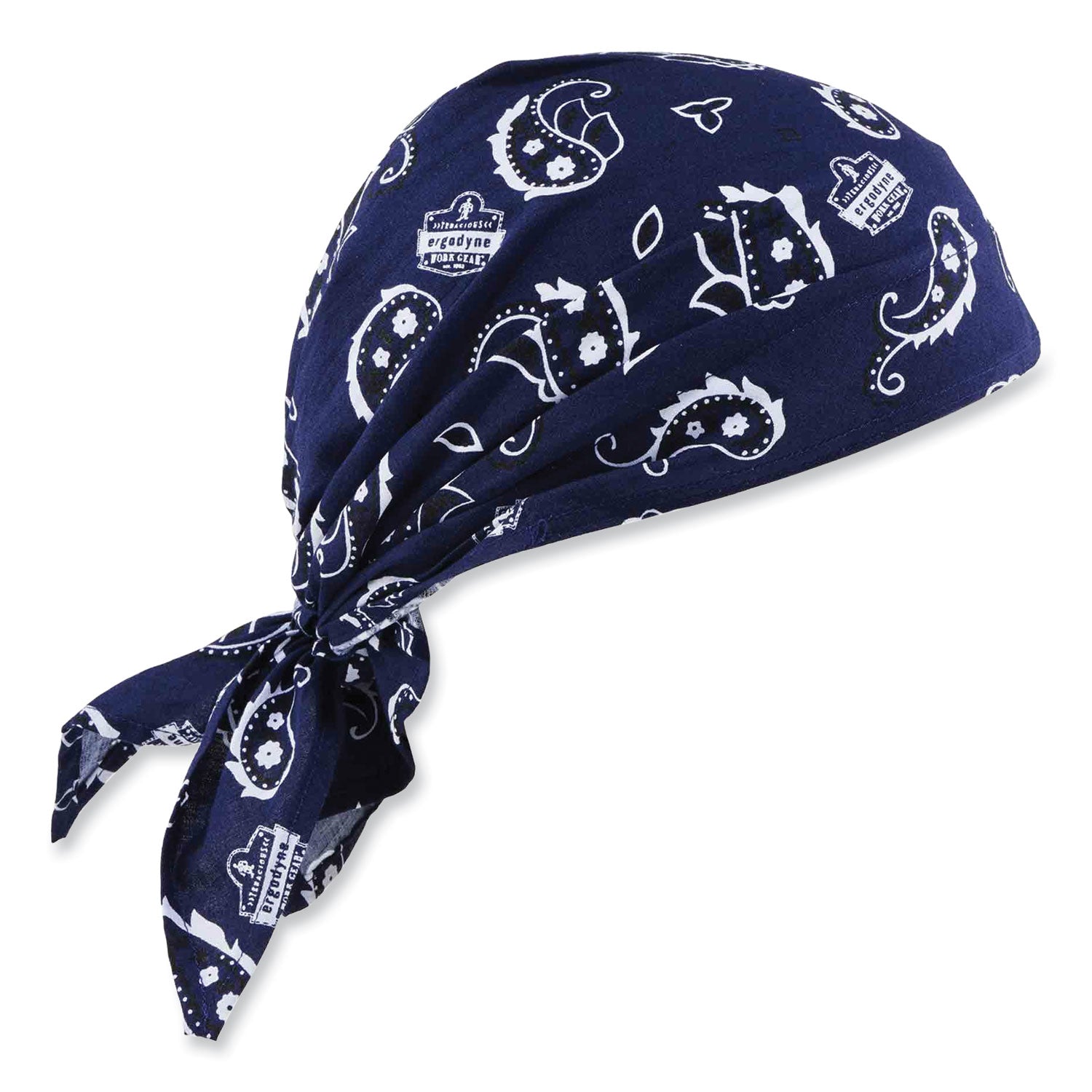 Ergodyne 6710CT Evaporative Cooling Bandana Triangle Hat - Navy Western - Polyvinyl Alcohol (PVA)