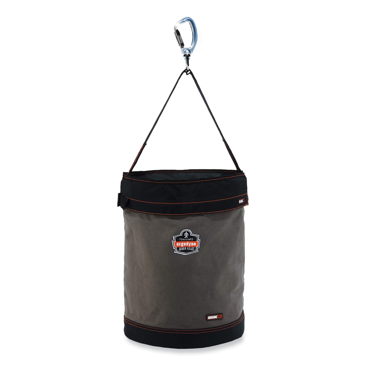 Reinforced, Handle, Pocket, Durable, Storm Drain - 17.5" - Plastic, Nylon, Nickel Plated, Synthetic Leather, Canvas - Gray - 1 Each