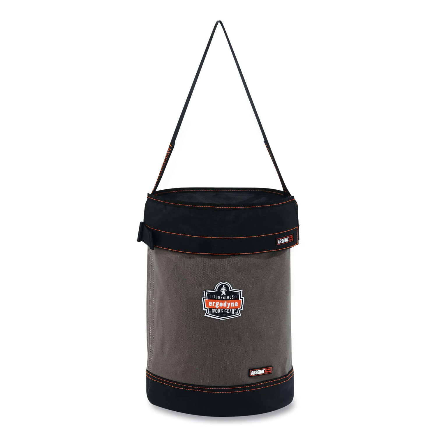 Reinforced, Handle, Pocket, Durable, Storm Drain - 14" - Plastic, Nylon, Nickel Plated, Synthetic Leather, Canvas - Gray - 1 Each