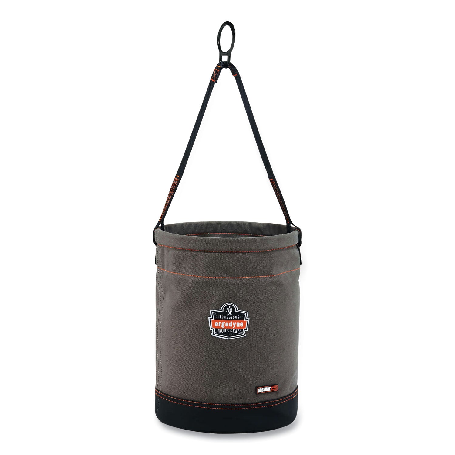 Reinforced, Handle, Pocket, Durable, Storm Drain - 14" - Plastic, Nylon, Nickel Plated, Synthetic Leather, Canvas - Gray - 1 Each