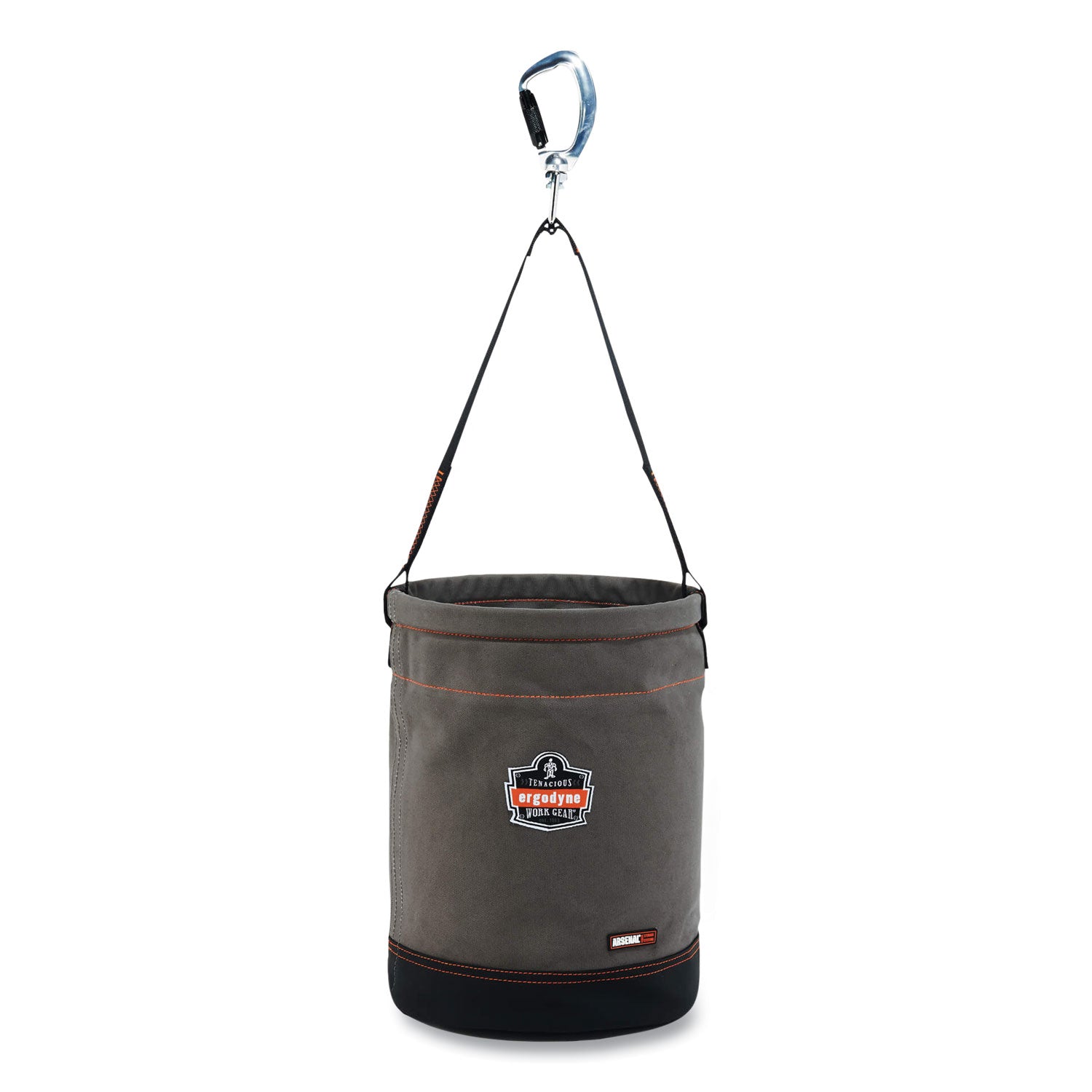 Reinforced, Handle, Pocket, Durable, Storm Drain - 14" - Plastic, Nylon, Nickel Plated, Synthetic Leather, Canvas - Gray - 1 Each