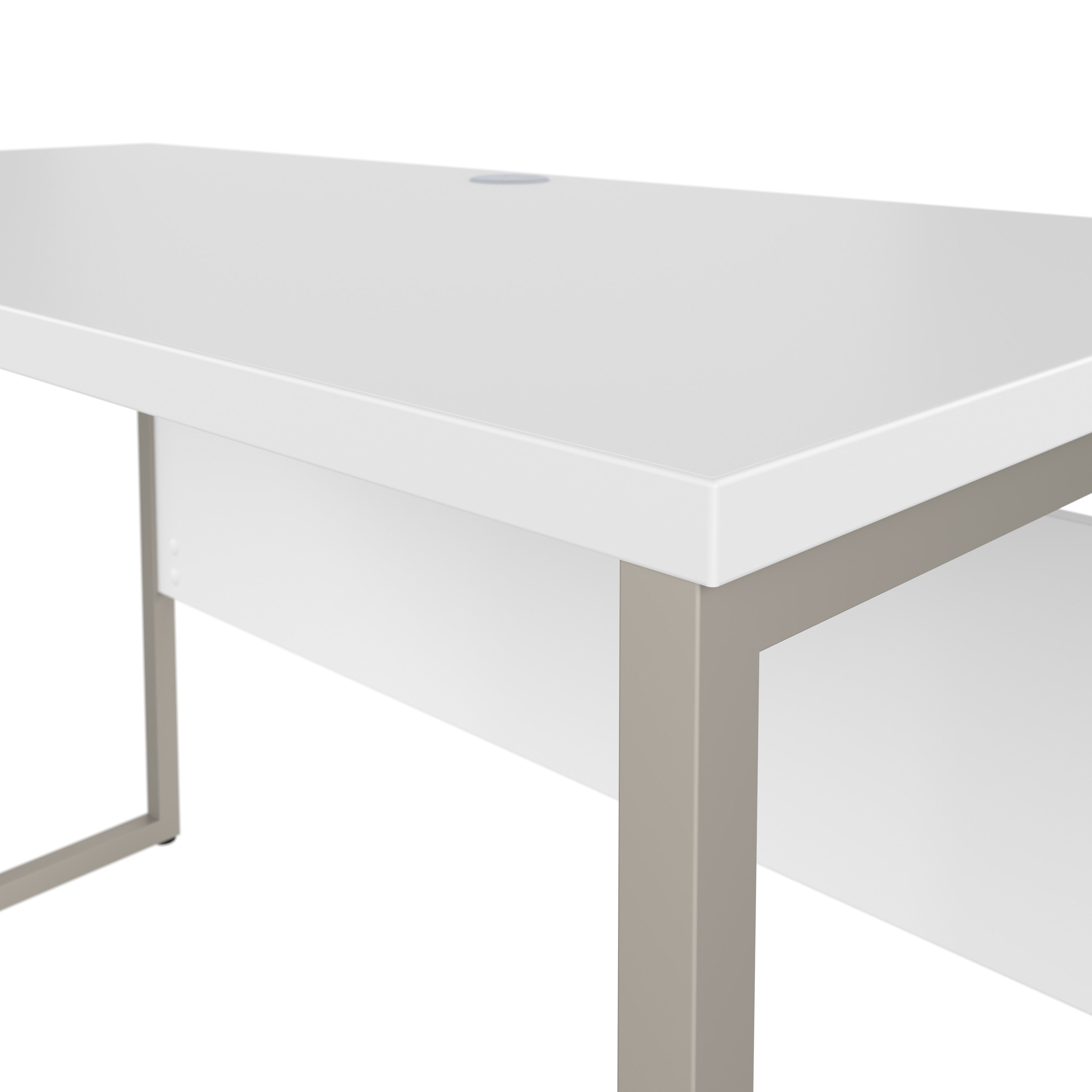 Bush Business Furniture Hybrid 48W x 24D Computer Table Desk with Metal Legs in White - 47.6" Width x 23.35" Depth x 29.91" Height
