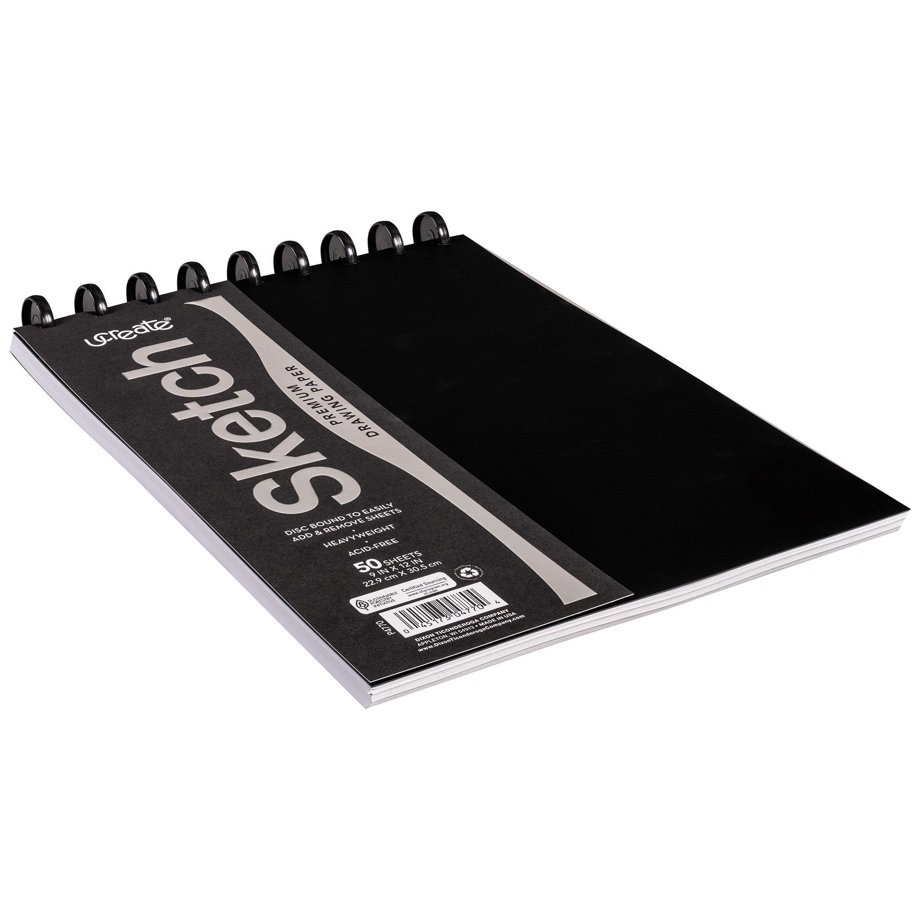 Disc Bound Sketch Book, 9" x 12", 50 Sheets