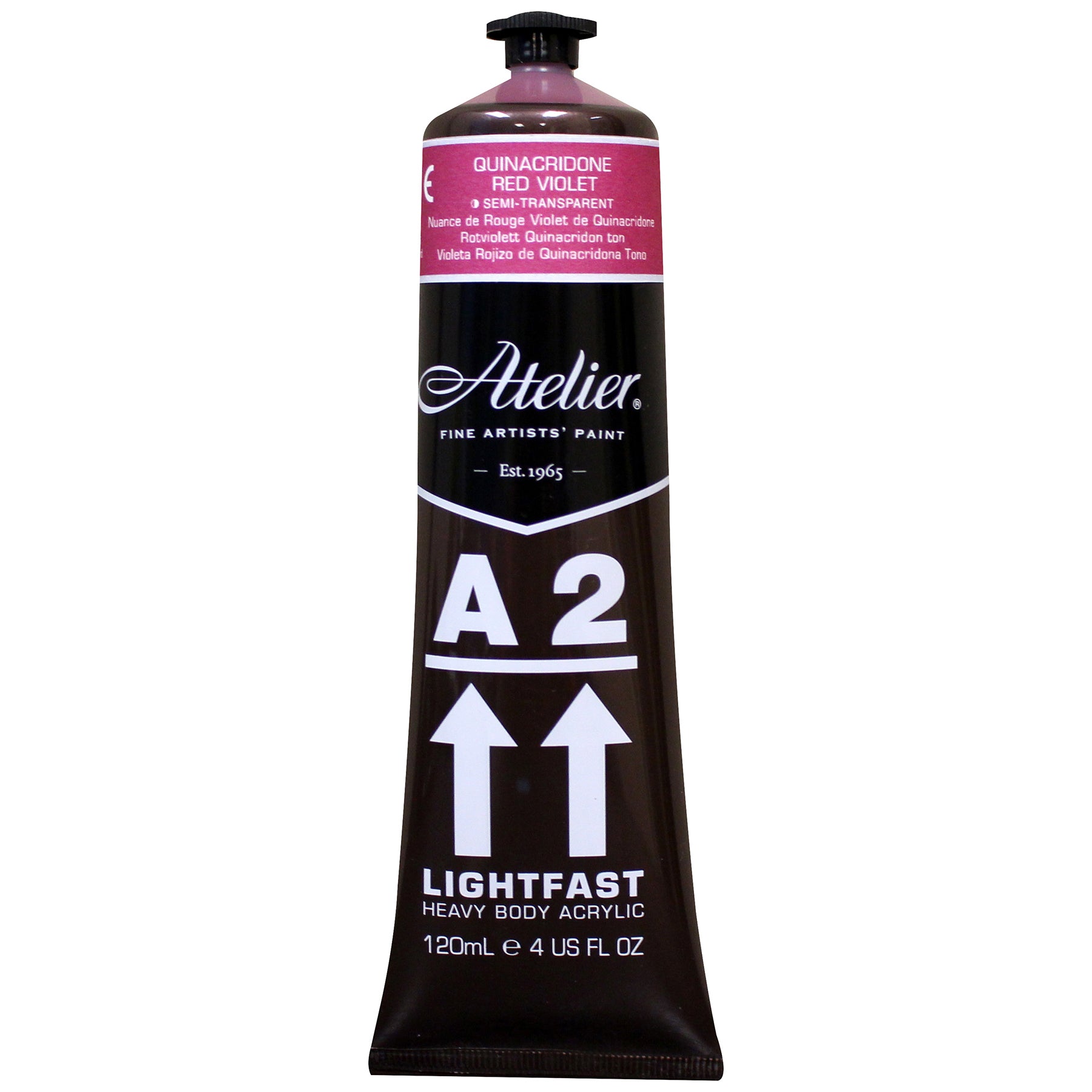 A2 Heavy Body Lightfast Artist Acrylic, 4 oz., Quinacridone Red Violet Hue