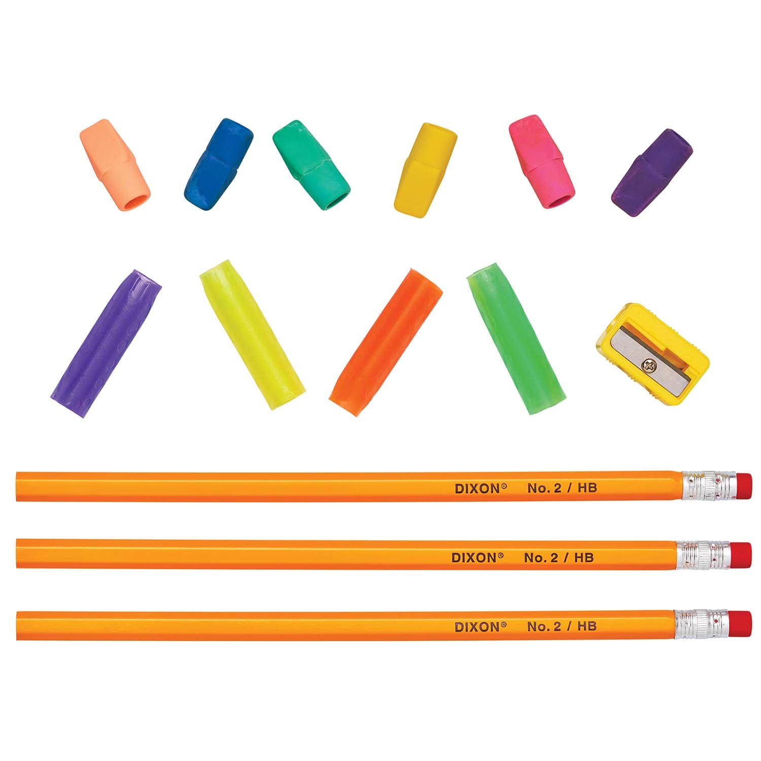 Variety Pack, #2 Pencils, Erasers, Pencil Grips
