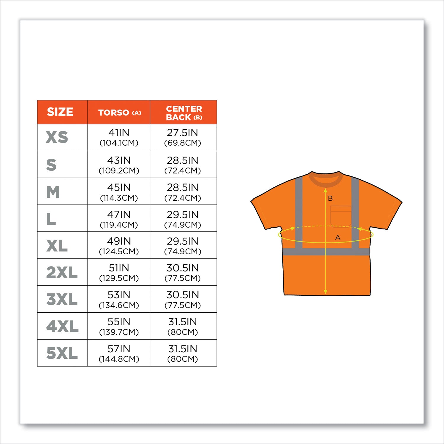 Ergodyne GloWear 8289 Class 2 Reflective Orange T-Shirt, Medium, 1 Each