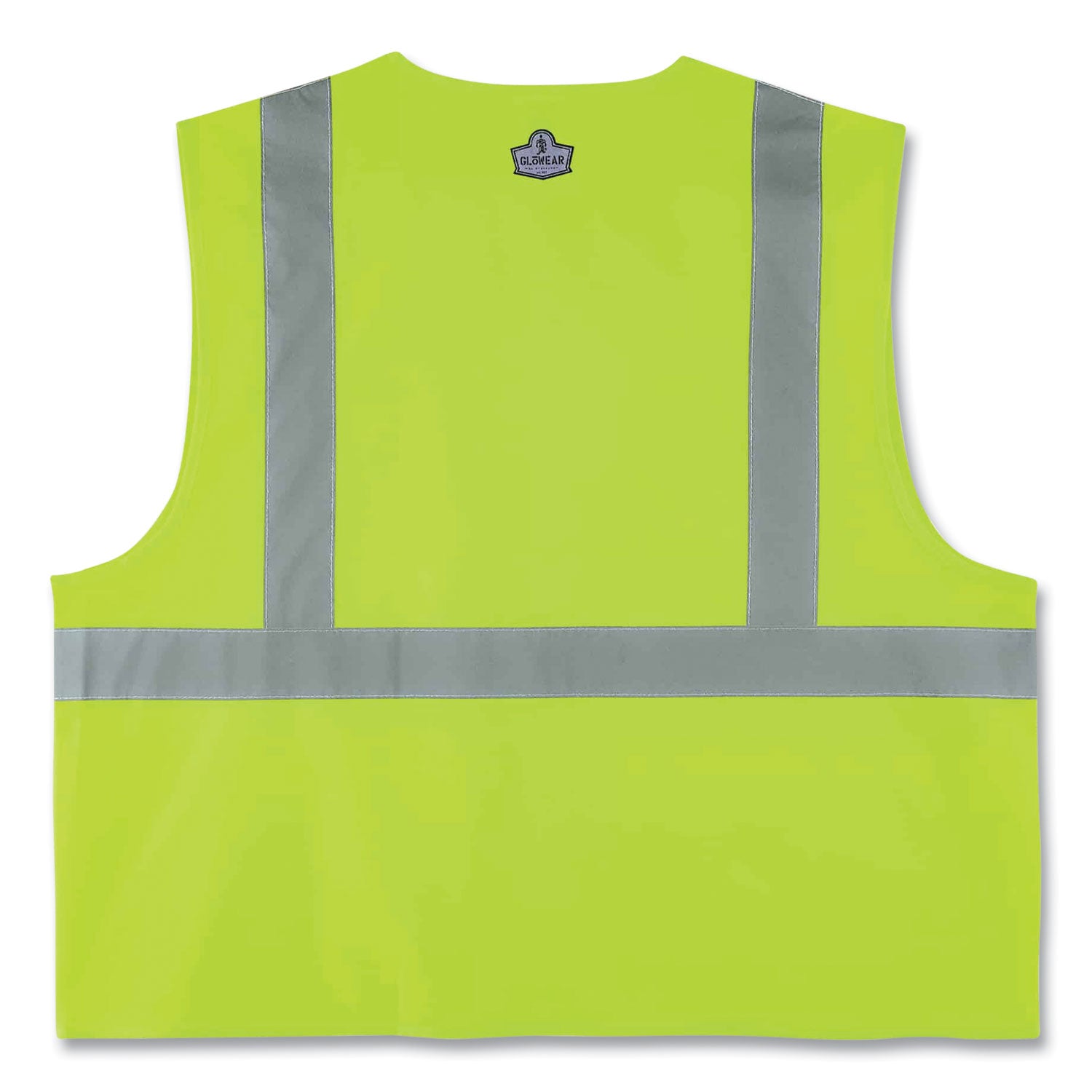 Ergodyne 8225Z Type R Class 2 Solid Vest, Large/Extra Large, Zipper Closure, Polyester, Lime, Pocket, Mic Tab, Reflective, 1 Each
