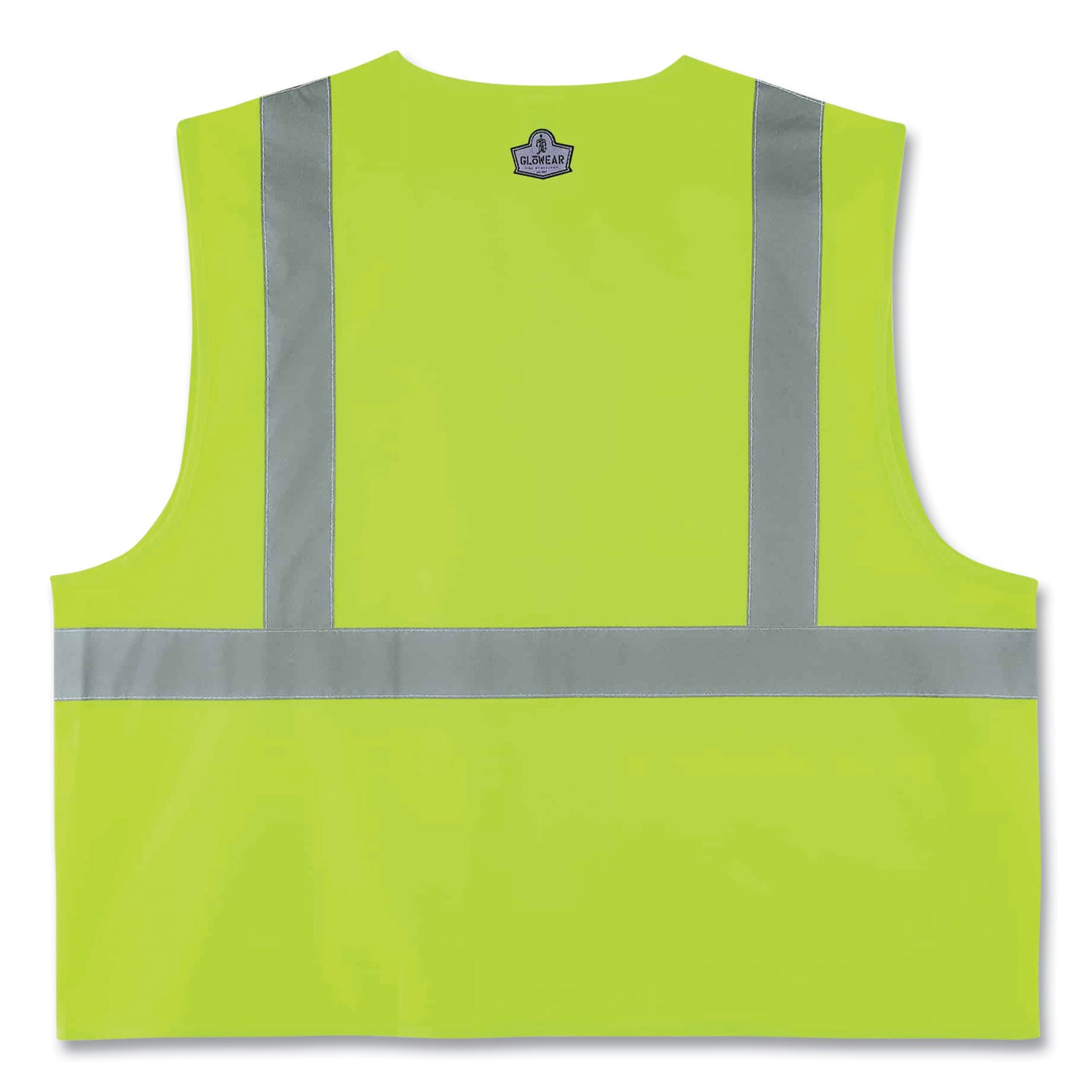 Ergodyne 8225Z Type R Class 2 Solid Vest, 4XL/5XL, Zipper Closure, Polyester, Lime, Reflective, Pockets, Mic Tab, 1 Each