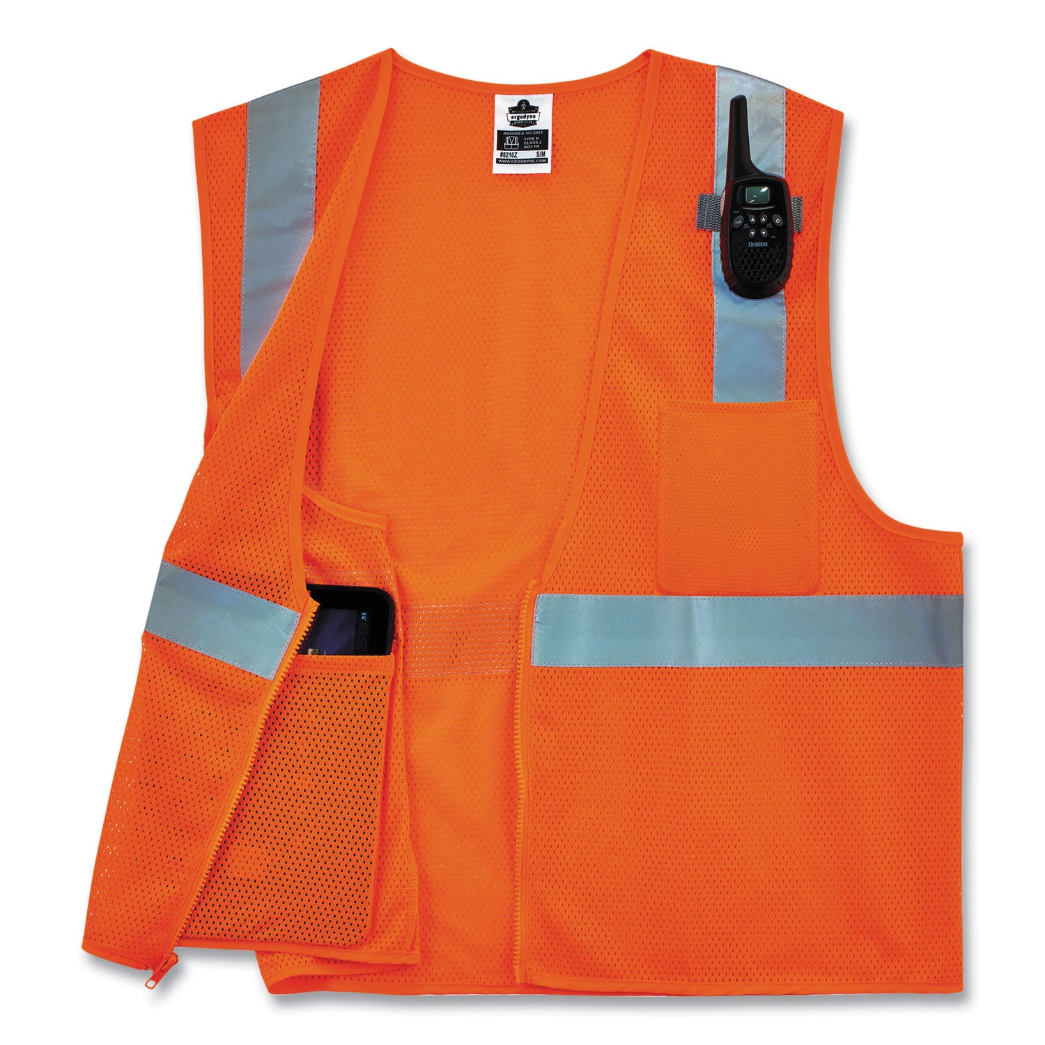 GloWear 8210Z Class 2 Economy Mesh Vest, Polyester, Orange, 4X-Large/5X-Large