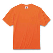Ergodyne GloWear 8089 Non-certified Orange T-Shirt, Large, 1 Each, Polyester, High Visibility, Breathable, Moisture Wicking, UV Resistant, Chest Pocket, Lightweight, Short Sleeve, Machine Washable