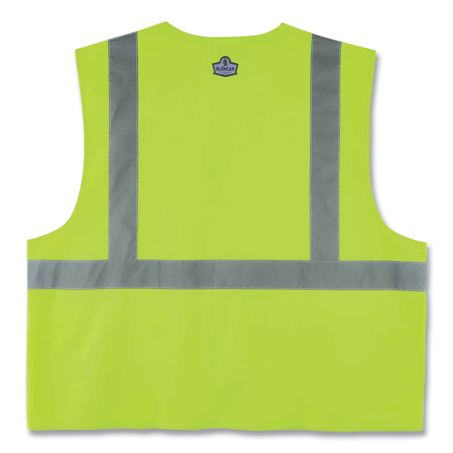 Ergodyne 8225HL Type R Class 2 Solid Vest, 4XL/5XL, Hook & Loop Closure, Polyester, Lime, Pocket, Mic Tab, Reflective, 1 Each