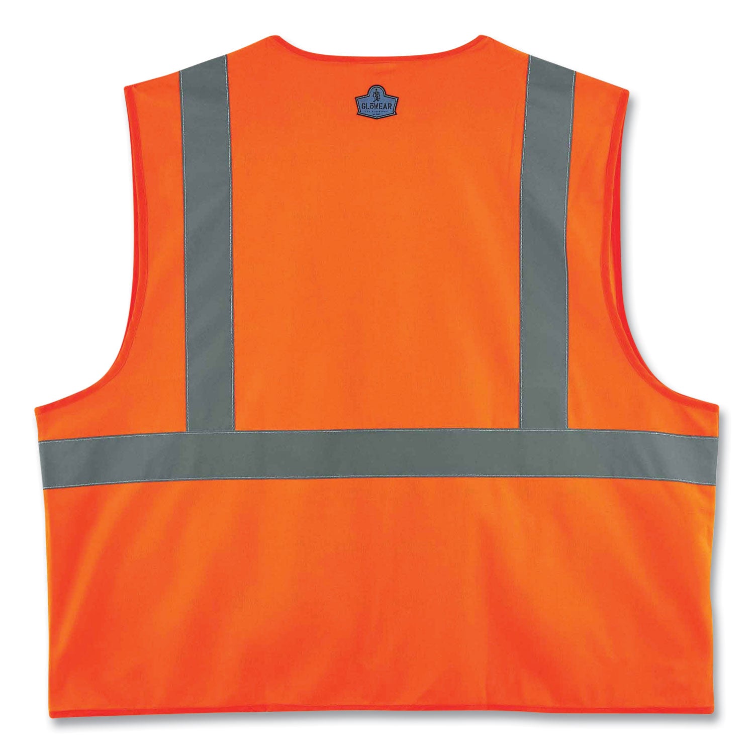 Ergodyne 8225Z Type R Class 2 Standard Solid Vest, Small/Medium, Zipper Closure, Polyester, Orange, Pocket, Mic Tab, Reflective, 1 Each