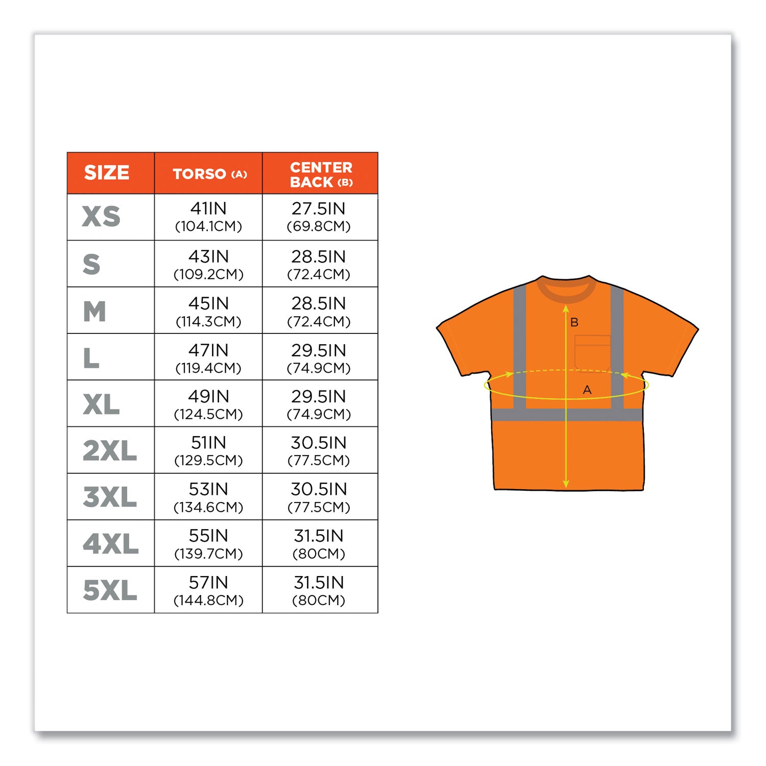 Ergodyne GloWear 8289 Class 2 Reflective Orange T-Shirt, 3XL, 1 Each