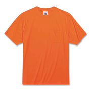 Ergodyne GloWear 8089 Non-certified Orange T-Shirt, 2XL, Polyester, Breathable, Moisture Wicking, UV Resistant, Chest Pocket, Short Sleeve, Lightweight, 1 Each