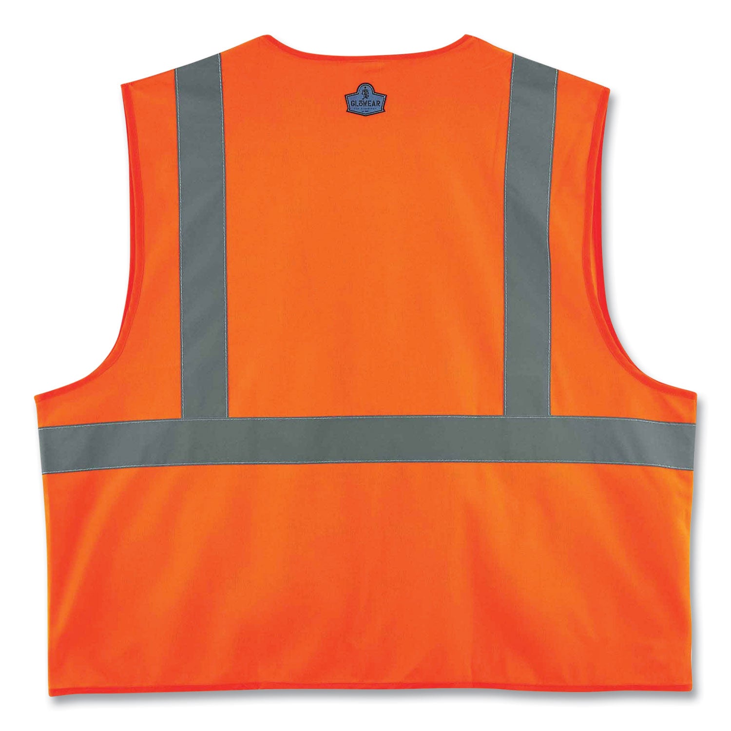 Ergodyne 8225Z Type R Class 2 Standard Solid Vest, 2XL/3XL, Zipper Closure, Polyester, Orange, Pocket, Mic Tab, Reflective, 1 Each