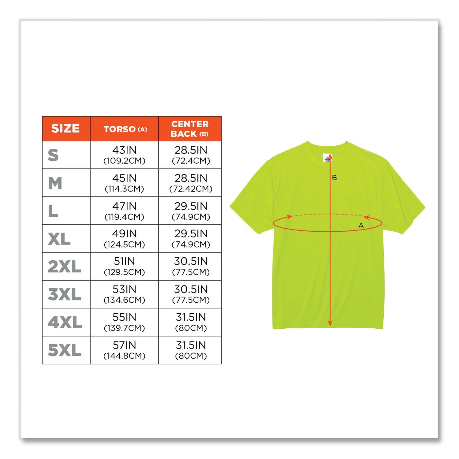 Ergodyne GloWear 8089 Non-certified Lime T-Shirt, 2XL, Polyester, High Visibility, Breathable, Moisture Wicking, UV Resistant, Chest Pocket, Lightweight, 1 Each