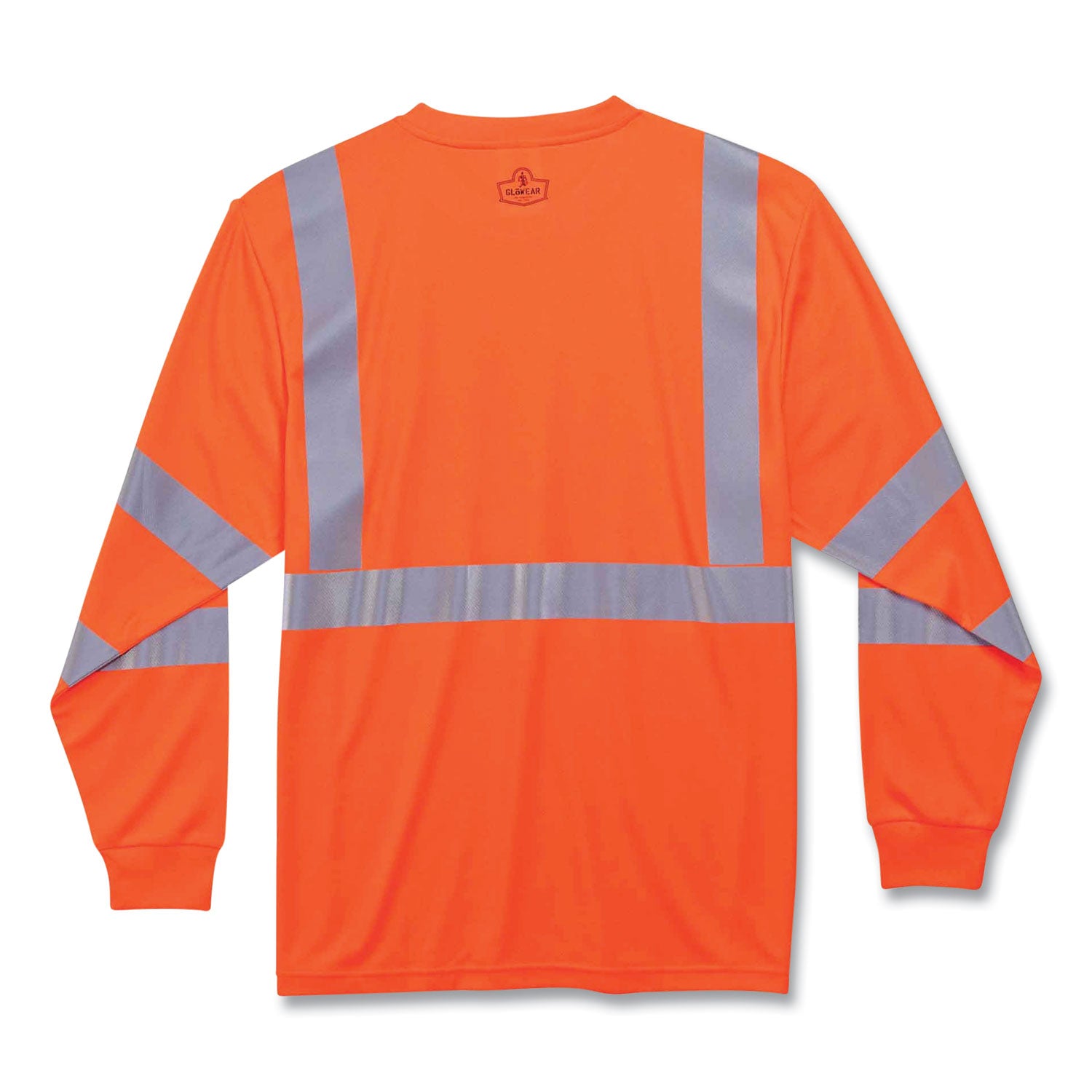 Ergodyne 8391 Type R Class 3 Long Sleeve Safety T-Shirt, Small, Orange, Polyester, Breathable, Moisture Resistant, UV Resistant, Reflective, Heat Resistant, Chest Pocket, 1 Each