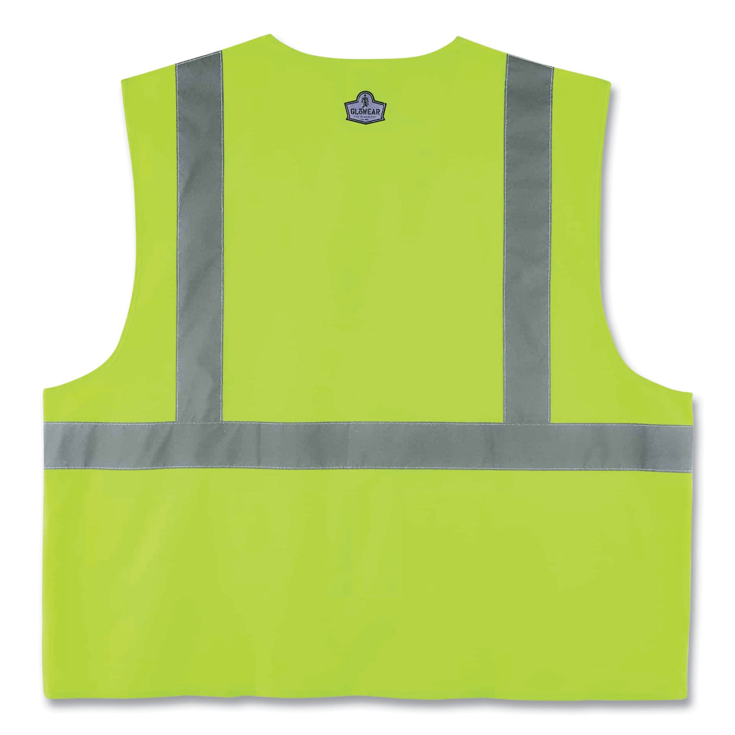 Ergodyne 8225HL Type R Class 2 Standard Solid Vest, Small/Medium, Hook & Loop Closure, Polyester, Lime, Pocket, Mic Tab, Reflective, 1 Each