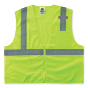 Ergodyne 8210Z Type R Economy Mesh Vest, Lime, 4X/5X, Zipper Closure, Reflective, Pocket, Breathable, Lightweight, High Visibility, Machine Washable, Mic Tab, 1 Each