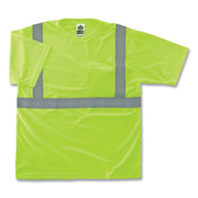 Ergodyne 8289 Type R Class 2 T-Shirt - 4XL Size - Fabric, Polyester - Lime