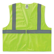 Ergodyne 8205HL Super Econo Mesh Vest - Recommended for: Construction, Emergency, Warehouse, Baggage Handling - Extra Small - Hook & Loop Closure - Polyester Mesh, Mesh Fabric - Lime - Lightweight, High Visibility, Reflective - 1 Each