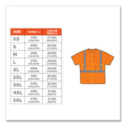Ergodyne 8289 Type R Class 2 T-Shirt - 5XL Size - Fabric, Polyester - Orange