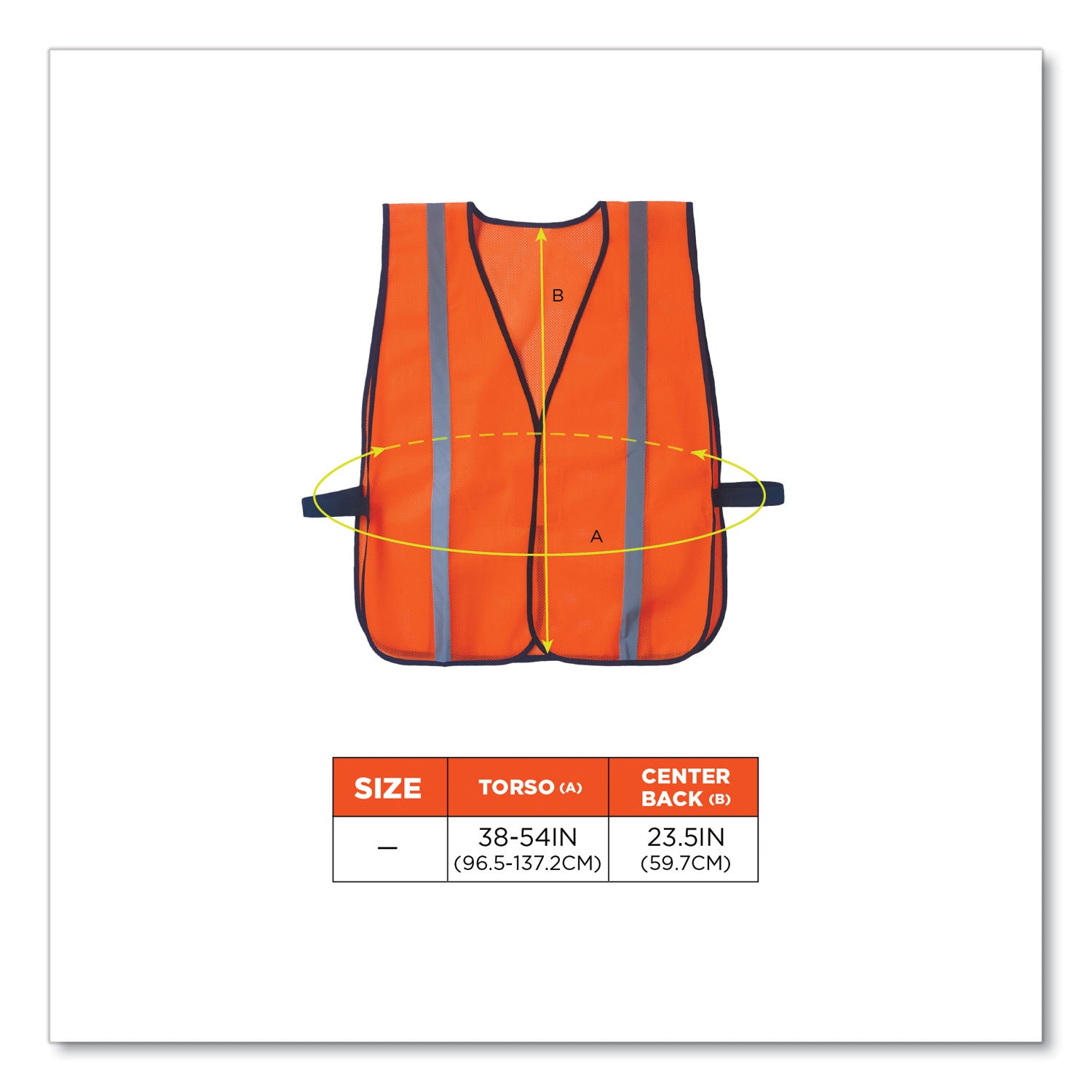Fabric - Orange - High Visibility, Comfortable, Machine Washable, Breathable, Hook & Loop Closure, Reflective - 1 Each