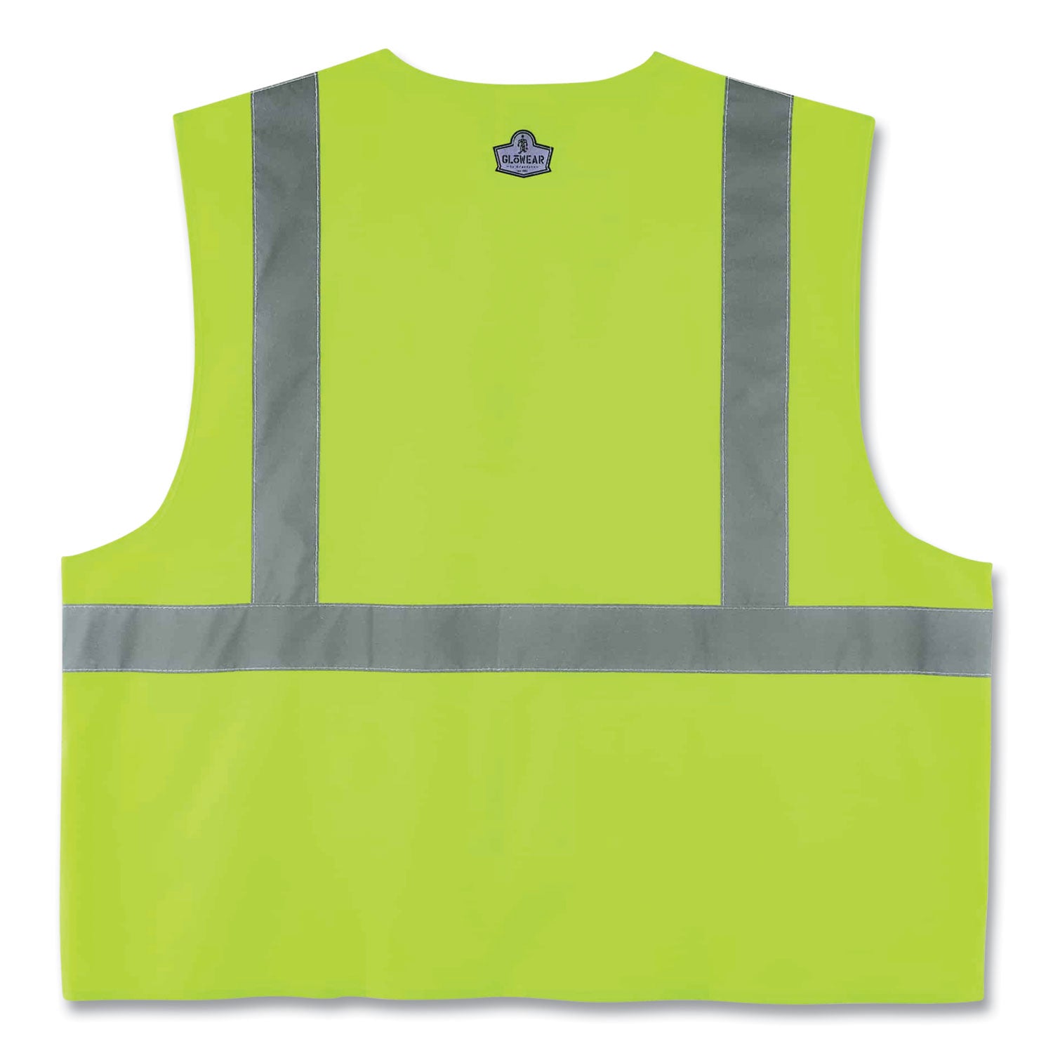 Ergodyne 8225HL Type R Class 2 Solid Vest, 2XL/3XL, Hook & Loop Closure, Polyester, Lime, Pocket, Mic Tab, Reflective, 1 Each
