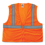 Ergodyne 8210Z Type R Economy Mesh Safety Vest, Lime, Reflective, Breathable, Lightweight, Zipper Closure, 4XL/5XL, Polyester Mesh, High Visibility, Machine Washable, 1 Each