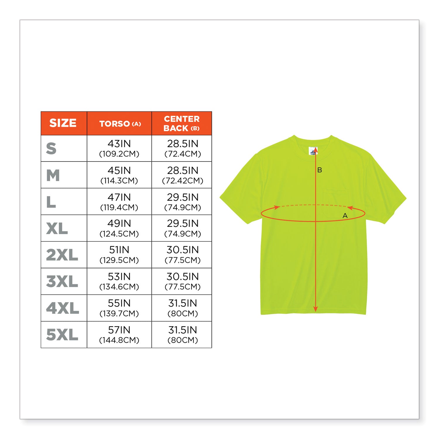 GloWear 8089 Non-Certified Hi-Vis T-Shirt, Polyester, 3X-Large, Lime