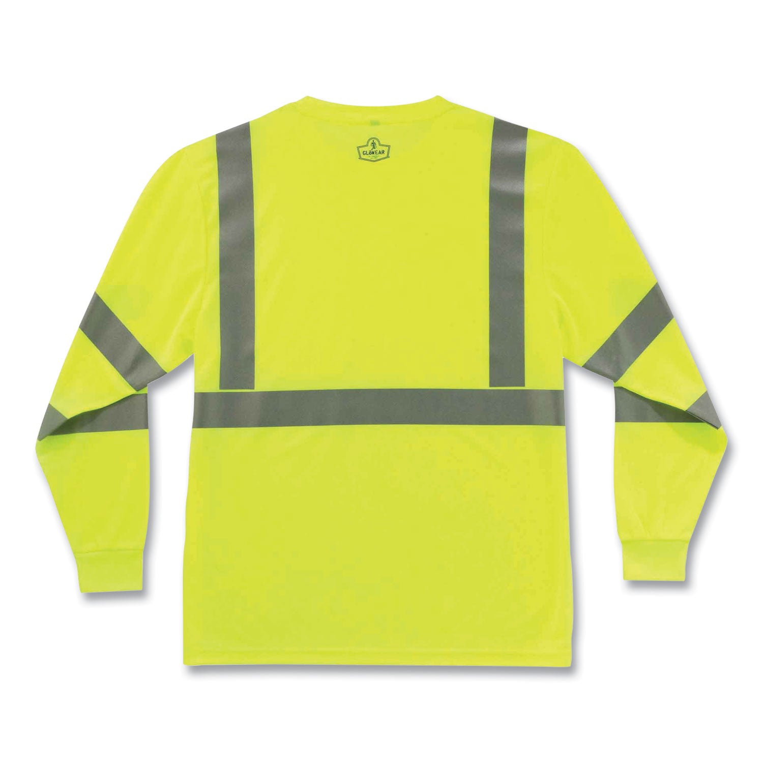 Ergodyne 8391 Type R Class 3 Long Sleeve Safety T-Shirt, 2X-Large, Lime, Polyester, Breathable, Moisture Resistant, UV Resistant, Reflective, Heat Resistant, Chest Pocket, 1 Each