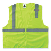 Ergodyne GloWear 8210Z Type R Economy Mesh Safety Vest, Small/Medium, Lime, Zipper Closure, Reflective, Pocket, Breathable, Lightweight, High Visibility, Machine Washable, Mic Tab, 1 Each