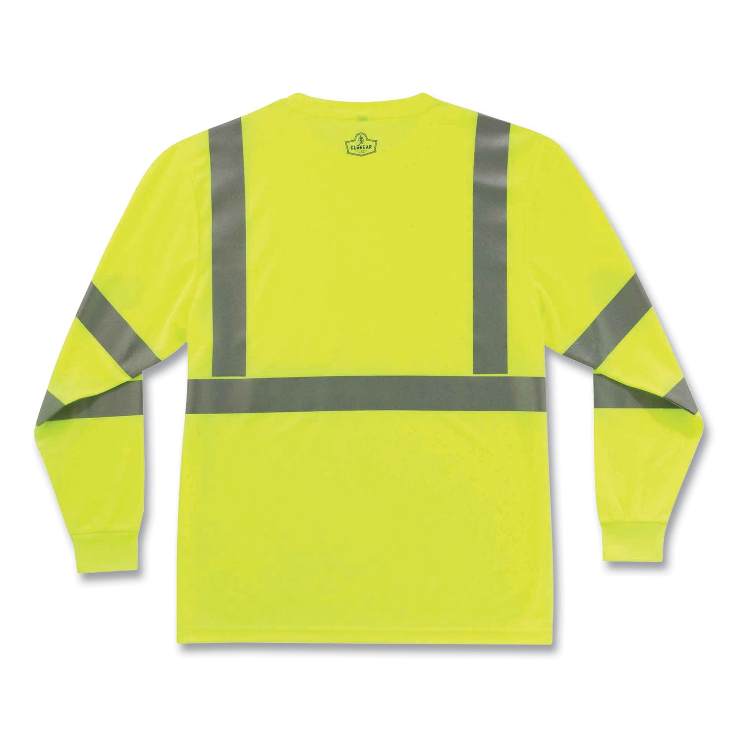 Ergodyne 8391 Type R Class 3 Long Sleeve Safety T-Shirt, Medium, Lime, Polyester, Breathable, Moisture Resistant, UV Resistant, Reflective, Heat Resistant, Chest Pocket, 1 Each
