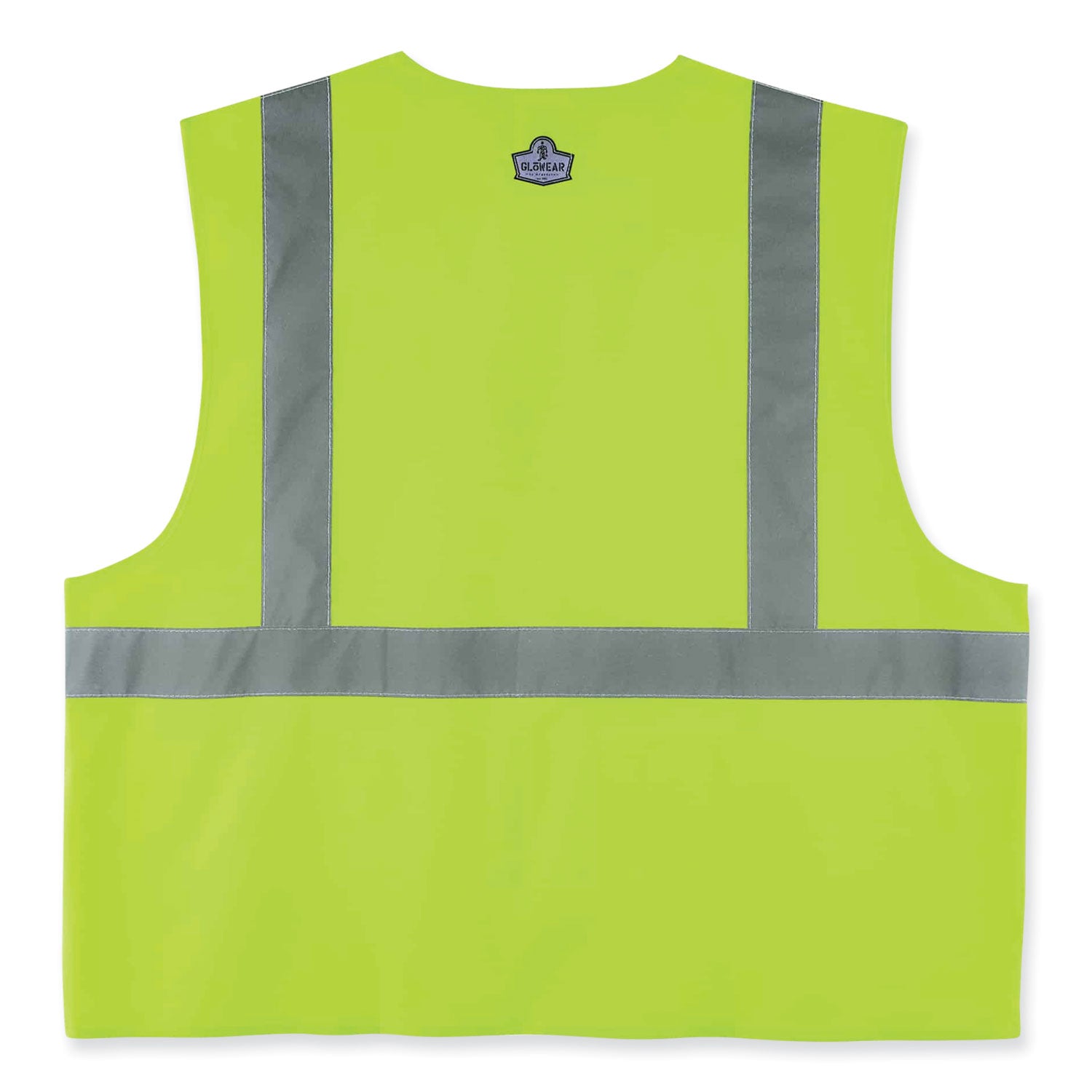 Ergodyne 8225HL Type R Class 2 Solid Vest, Large/Extra Large, Hook & Loop Closure, Polyester, Lime, Pocket, Mic Tab, Reflective, 1 Each