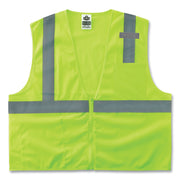 Ergodyne GloWear 8210Z Type R Economy Mesh Safety Vest, Extra Small, Lime, Zipper Closure, Reflective, Pocket, Breathable, Lightweight, Machine Washable, Mic Tab, 1 Each