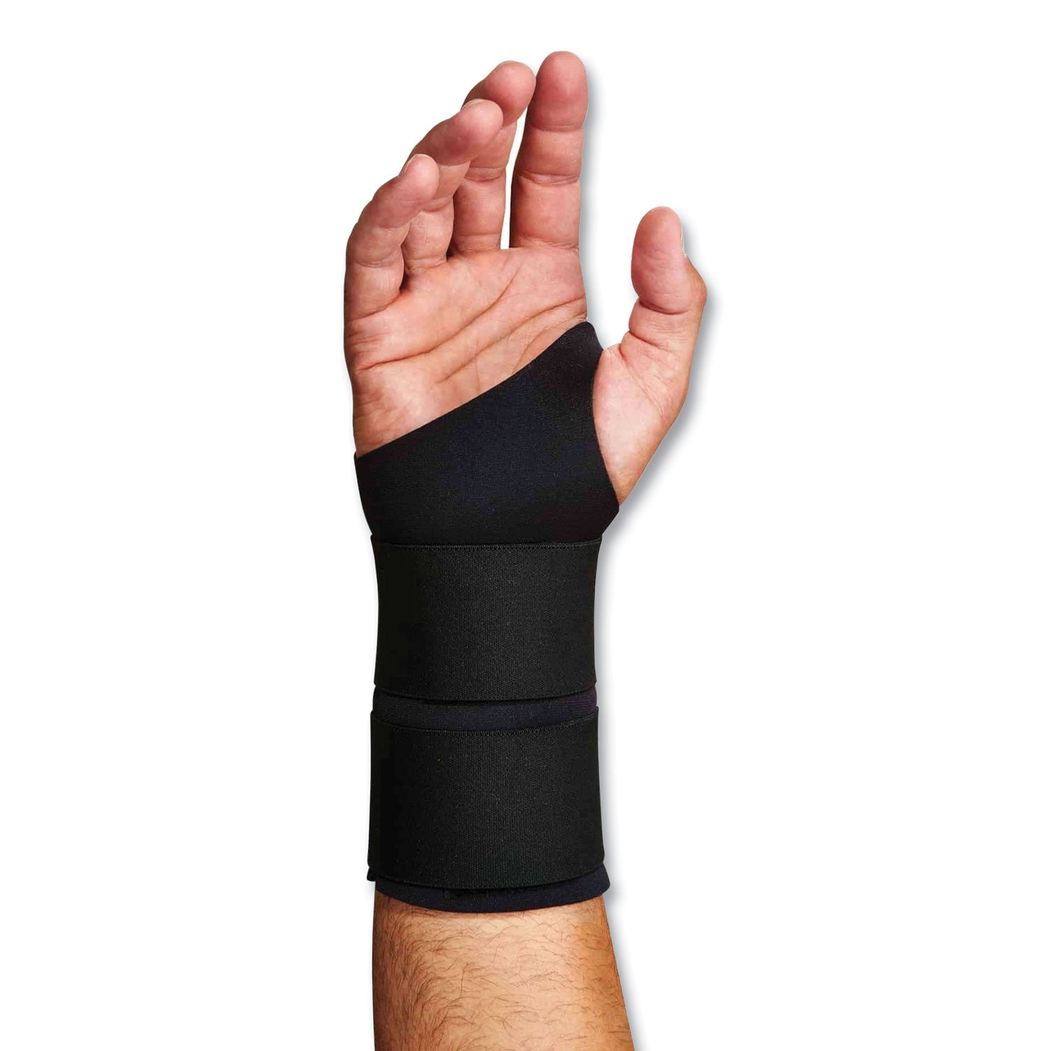 Ergodyne ProFlex 675 Ambidextrous Double Strap Wrist Support, Large, Black, Neoprene, 1 Each