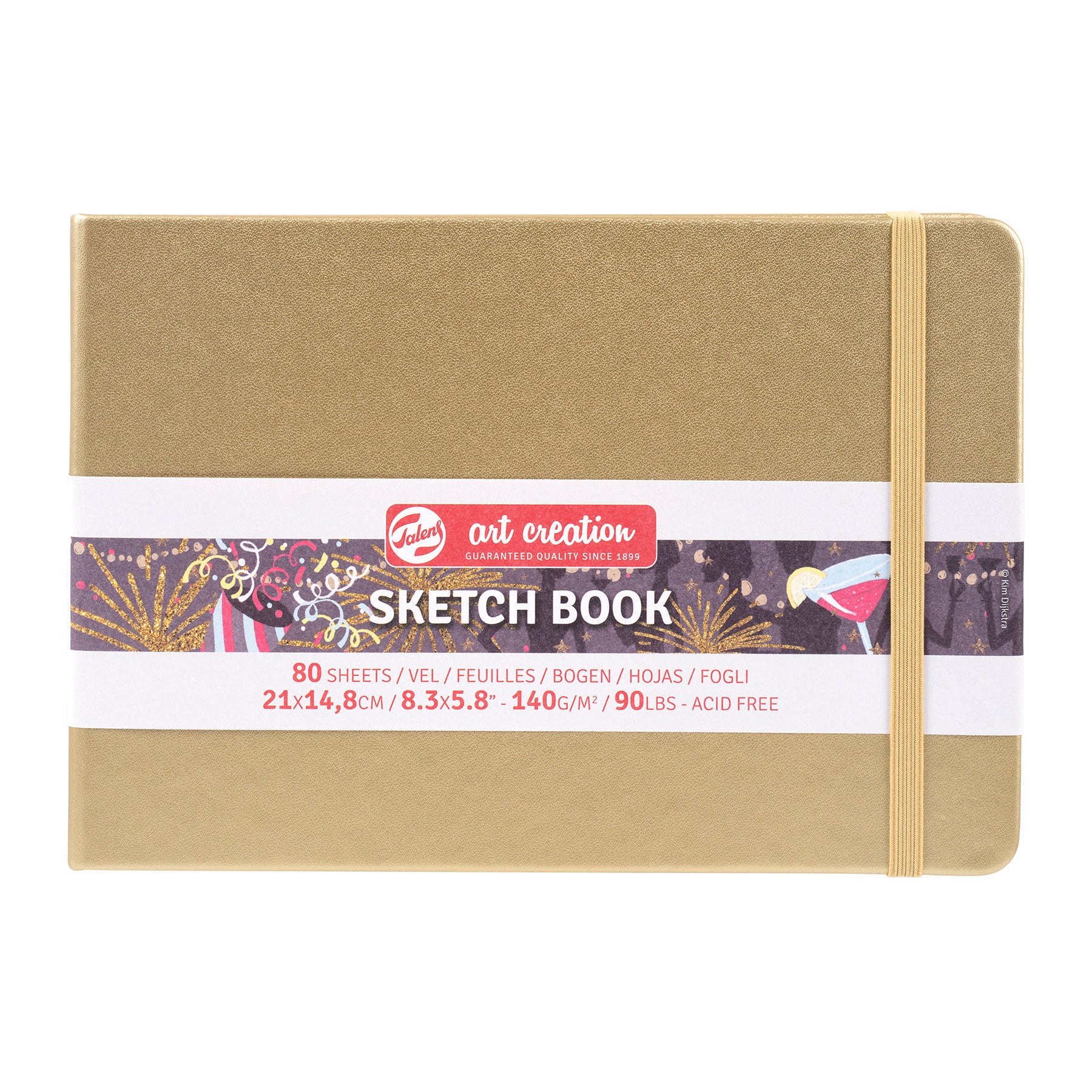 Sketchbook, 80 Sheets, 90lbs, White Gold Cover, 8.3" x 5.8" (A5)