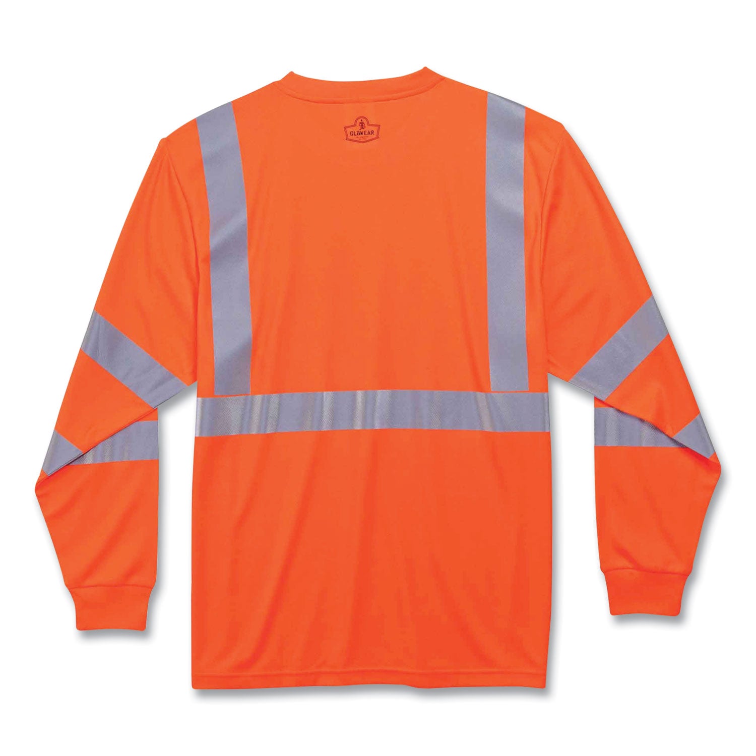 Ergodyne 8391 Type R Class 3 Long Sleeve T-Shirt, Extra Large, Orange, Polyester, Breathable, Moisture Resistant, UV Resistant, Reflective, Heat Resistant, Chest Pocket, 1 Each